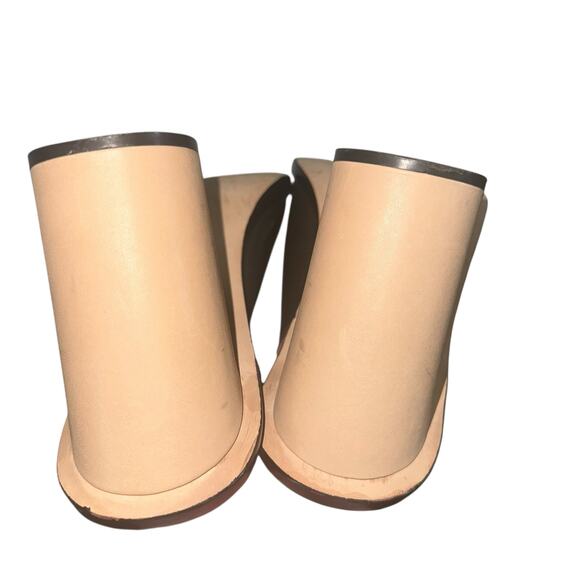 Loeffler Randall ColorBlock Leather Heels Sz 9.5 Black Brown Ankle Strap Sandals - Picture 9 of 13